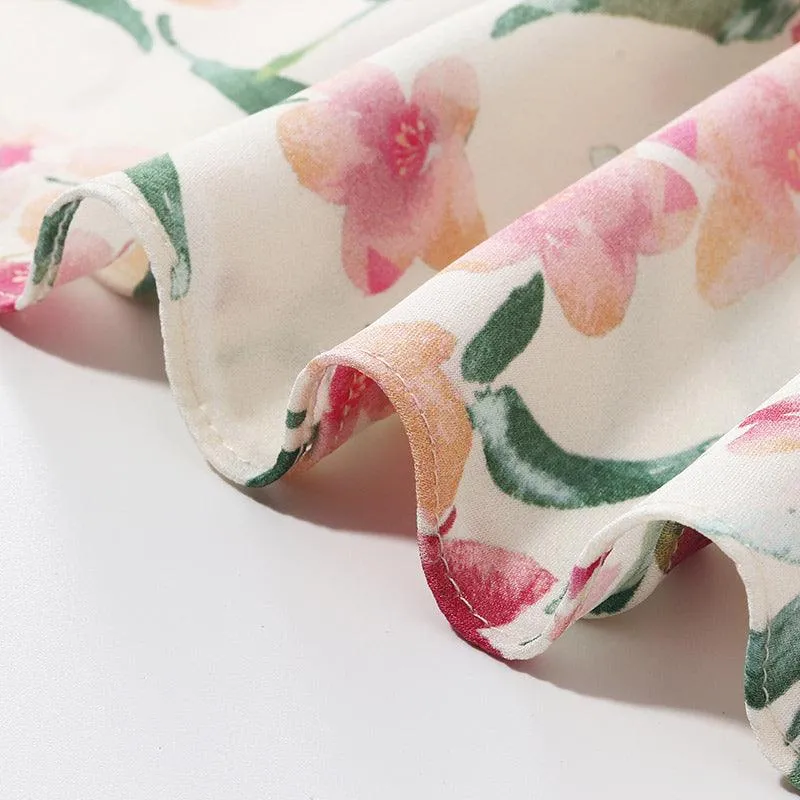 19Mm Stretch Silk Print Fishtail Skirt