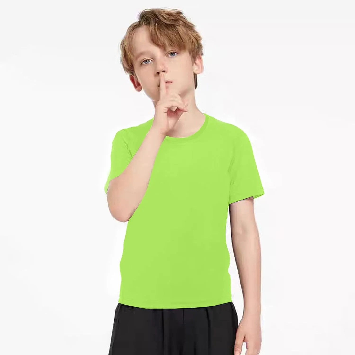 4 Pack Boys/Youth/Kids Quick Dry Sports Tee Shirt Mesh Moisture Wicking Active Athletic T-Shirt(4-18Years)