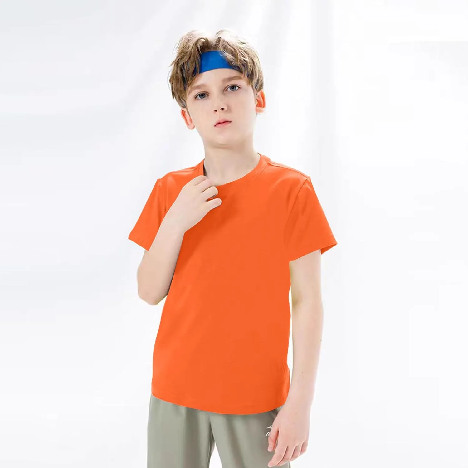 4 Pack Boys/Youth/Kids Quick Dry Sports Tee Shirt Mesh Moisture Wicking Active Athletic T-Shirt(4-18Years)
