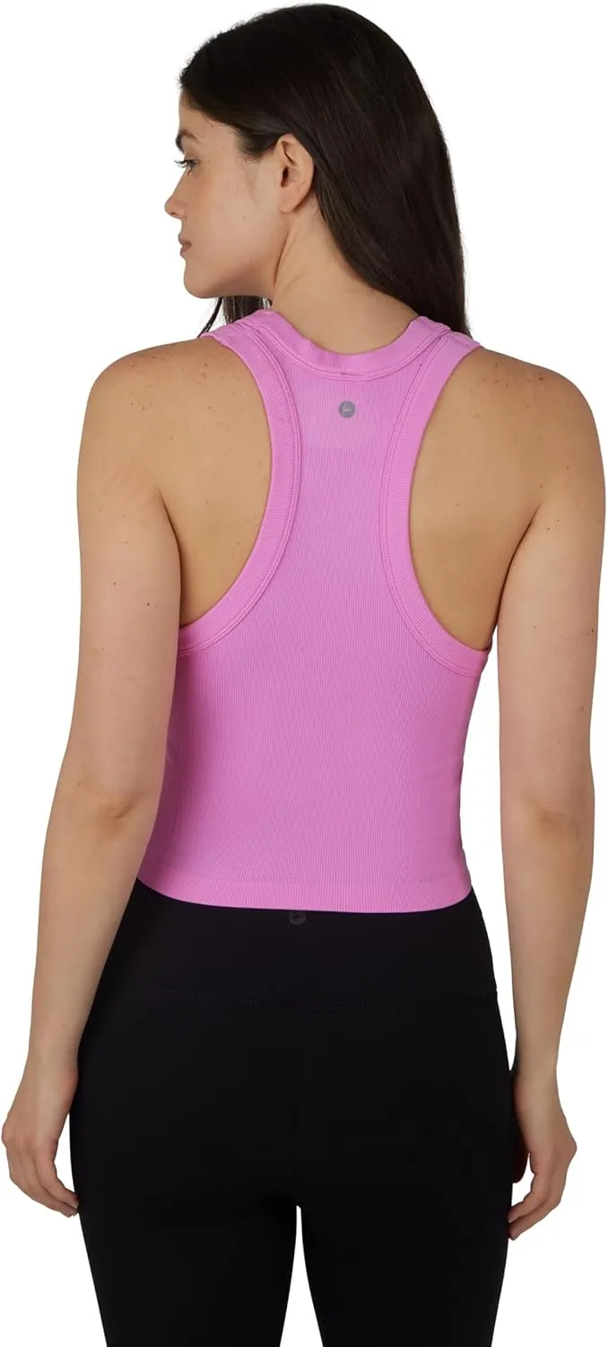 90 Degree By Reflex Womens Seamless Tank Ribbed Fitted Racerback Top 3 Pack