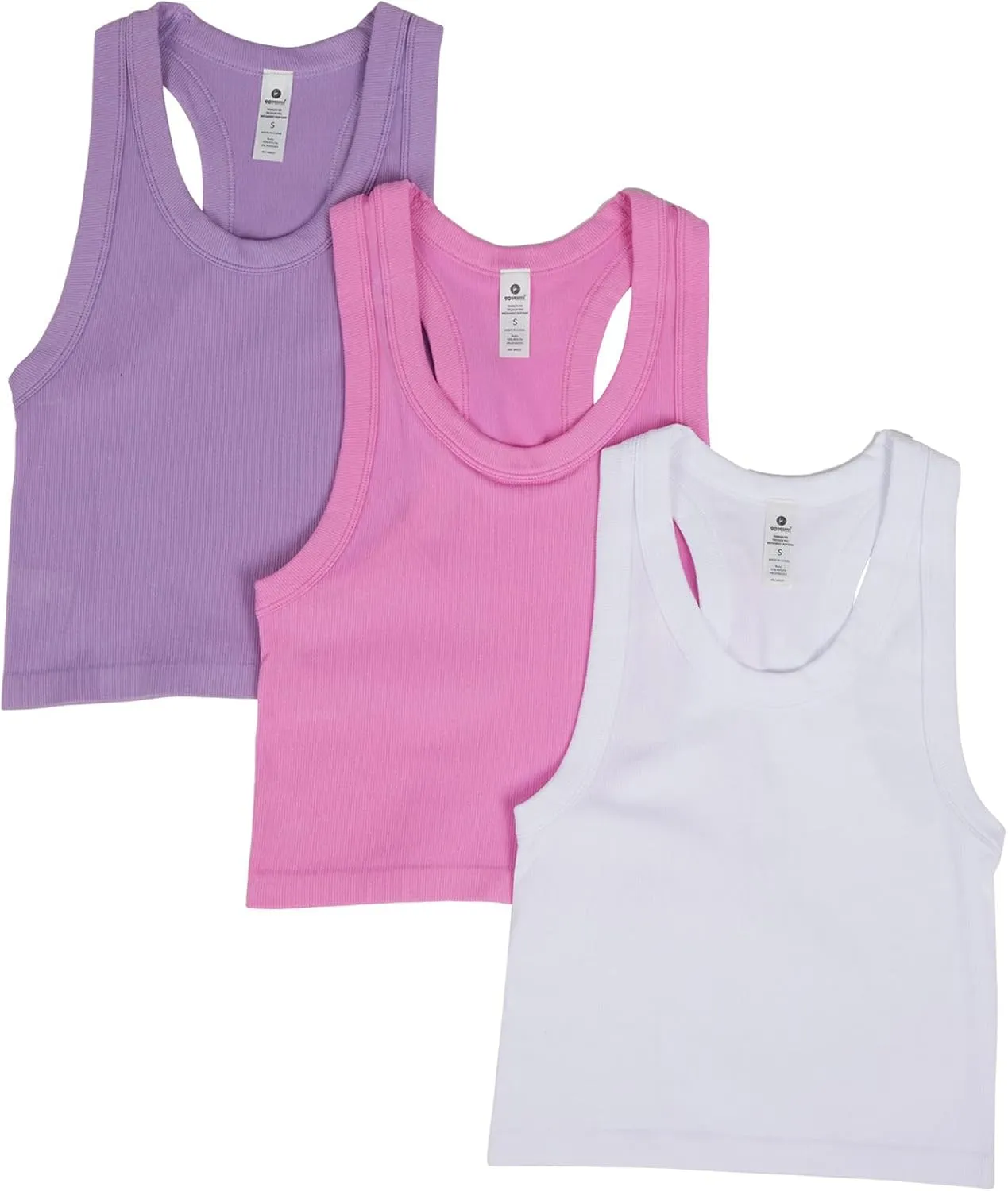 90 Degree By Reflex Womens Seamless Tank Ribbed Fitted Racerback Top 3 Pack