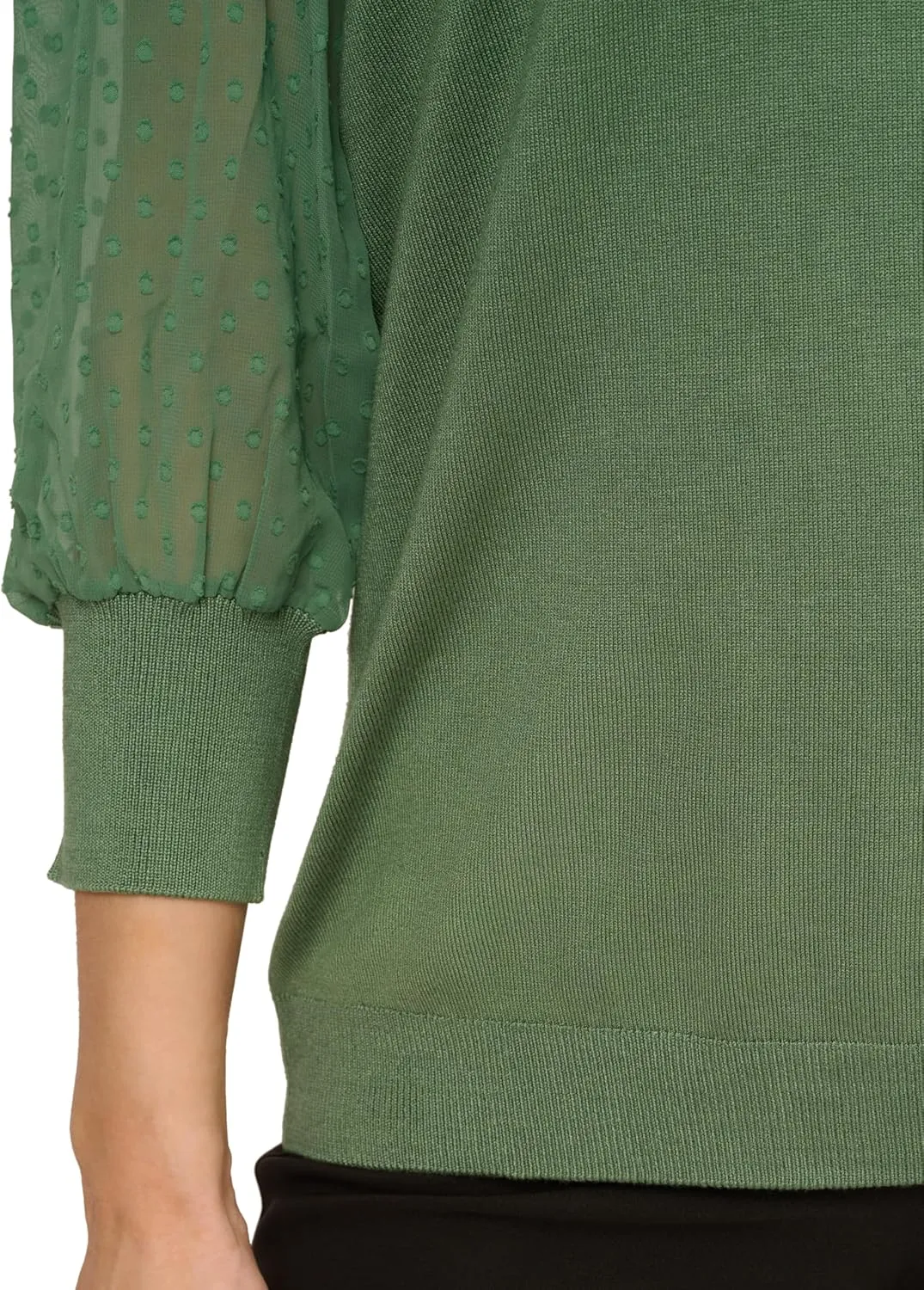 Adrianna Papell Women's Clip Dot Sleeve Twofer Sweater