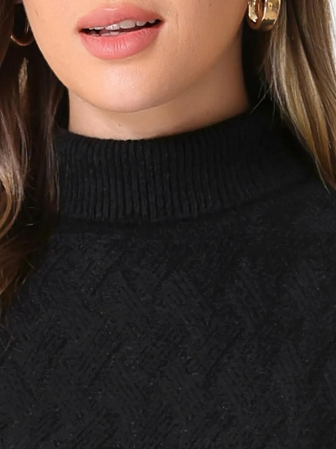 Allegra K Ribbed Sweater for Women's High Neck Long Sleeve Stretch Winter Knit Turtleneck Top
