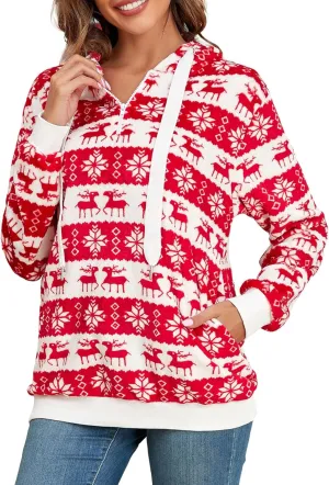 American Trends Oversized Sweatshirts for Women Athletic Womens Sherpa Hoodie Fluffy Women's Hoodies Pullover with Pockets