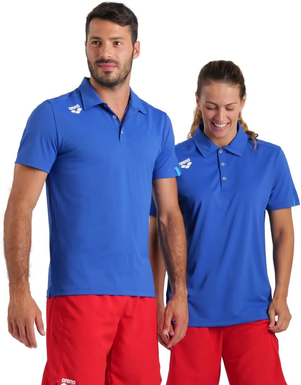 ARENA Unisex Team Solid Polo Shirt Short Sleeve Quick Dry Active Tee Regular Fit Athletic Top Gym Exercise Training