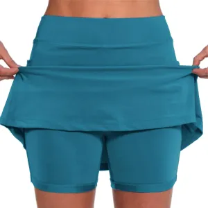 Athletic Skorts for Women Plus Size Tummy Control Tennis Yoga Shorts Hight Waist Solid Comfy Elastic Gym Skirts