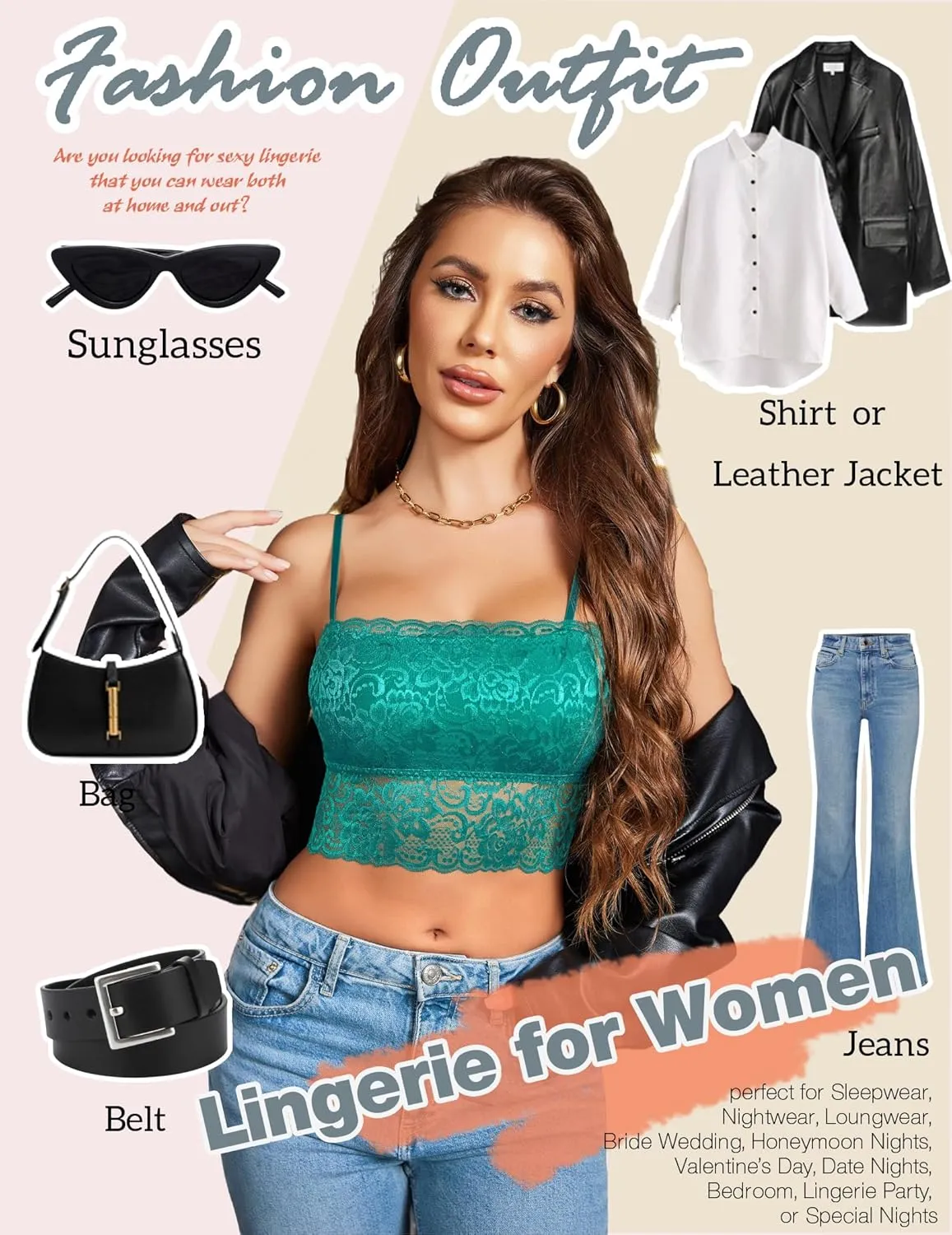 Avidlove Bralettes for Women Lace Spaghetti Strap Tank Top Tube Slim Basic Camisole