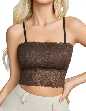 Avidlove Bralettes for Women Lace Spaghetti Strap Tank Top Tube Slim Basic Camisole