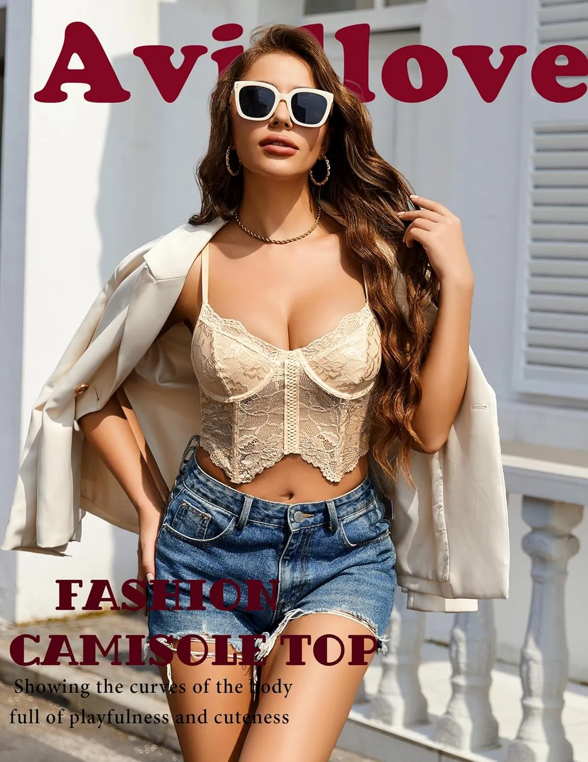 Avidlove Lace Bralettes for Women Y2k Camisole Lingerie Adjustable Strap Crop Top