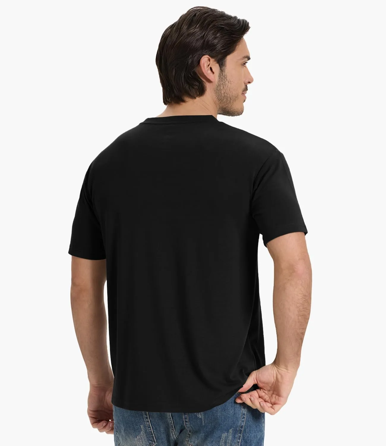 BAMBOO COOL Men's Pocket T-Shirts Heavy Weight Short Sleeve Tee Shirts Crew Neck Tshirt Soft Classic Undershirts for Men