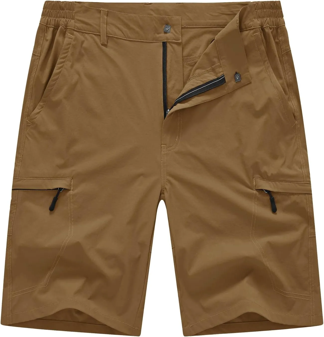 BASUDAM Men's Cargo Hiking Shorts Stretch Quick Dry Lightweight Work Shorts 6 Pockets for Camping Travel