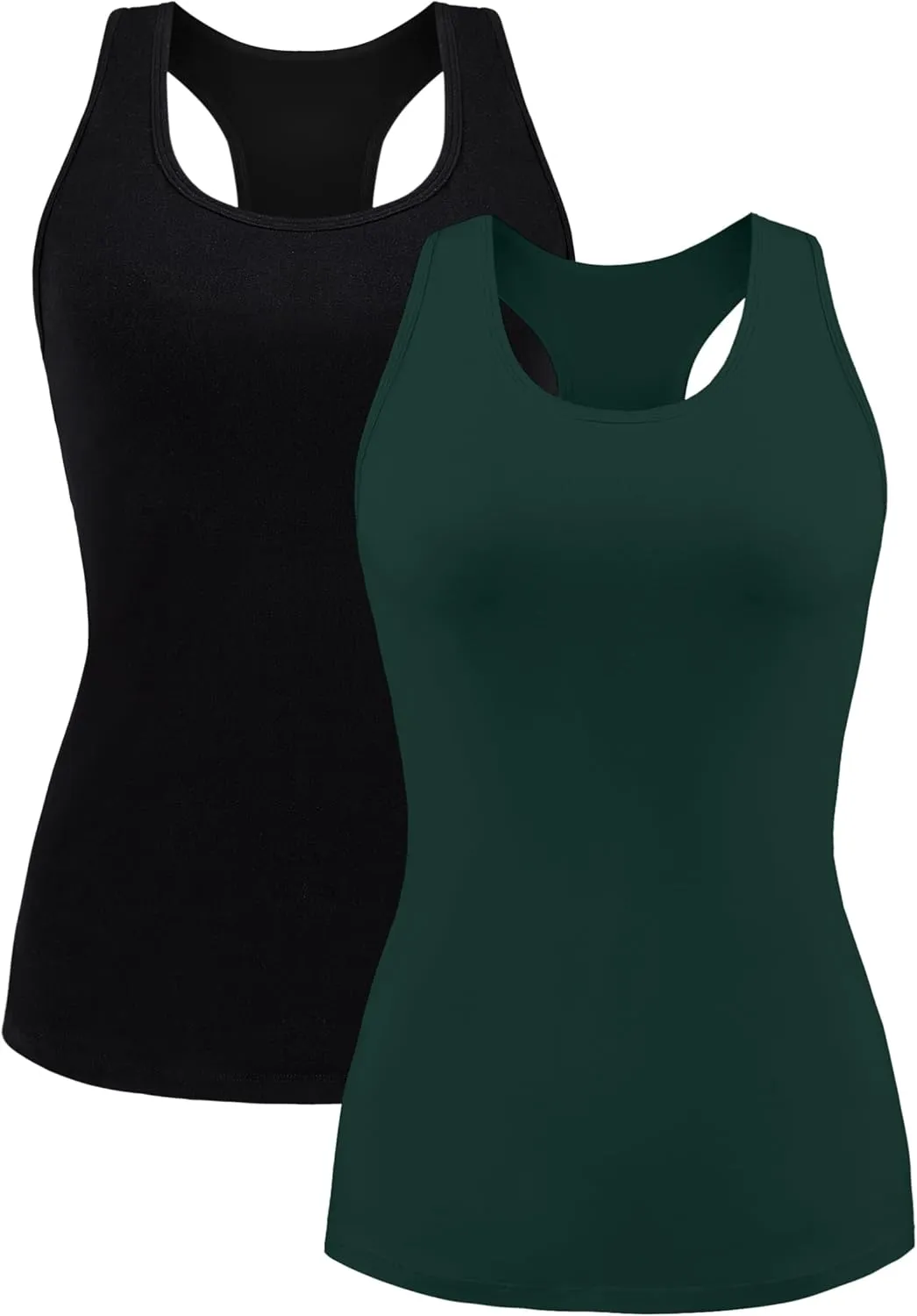beautyin Women Tank Top with Shelf Bra Racerback Workout Yoga Tops Undershirt