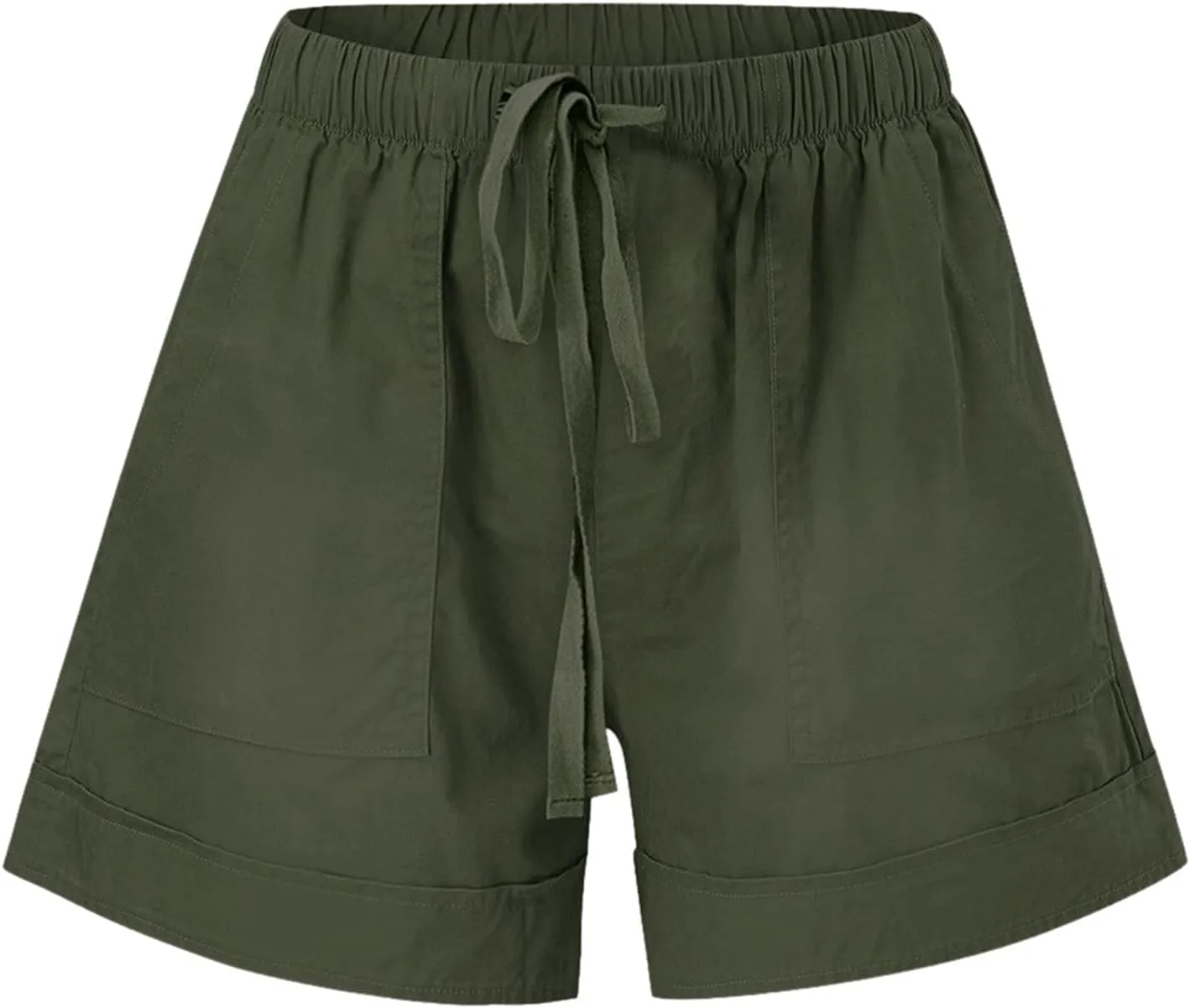 Bermuda Shorts for Women Loose High Waisted Short Pants Wide Leg Linen Knee Length Summer Casual Long Pockets