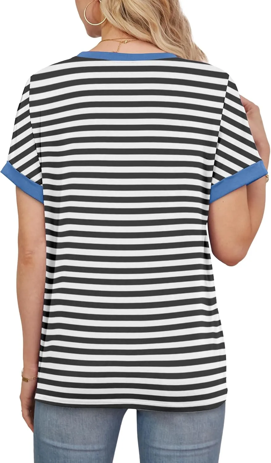 Besshopie Women's Oversized T Shirts Short Sleeve Crewneck Summer Tops Casual Loose Basic Tee Shirts 2025 Trendy Clothes