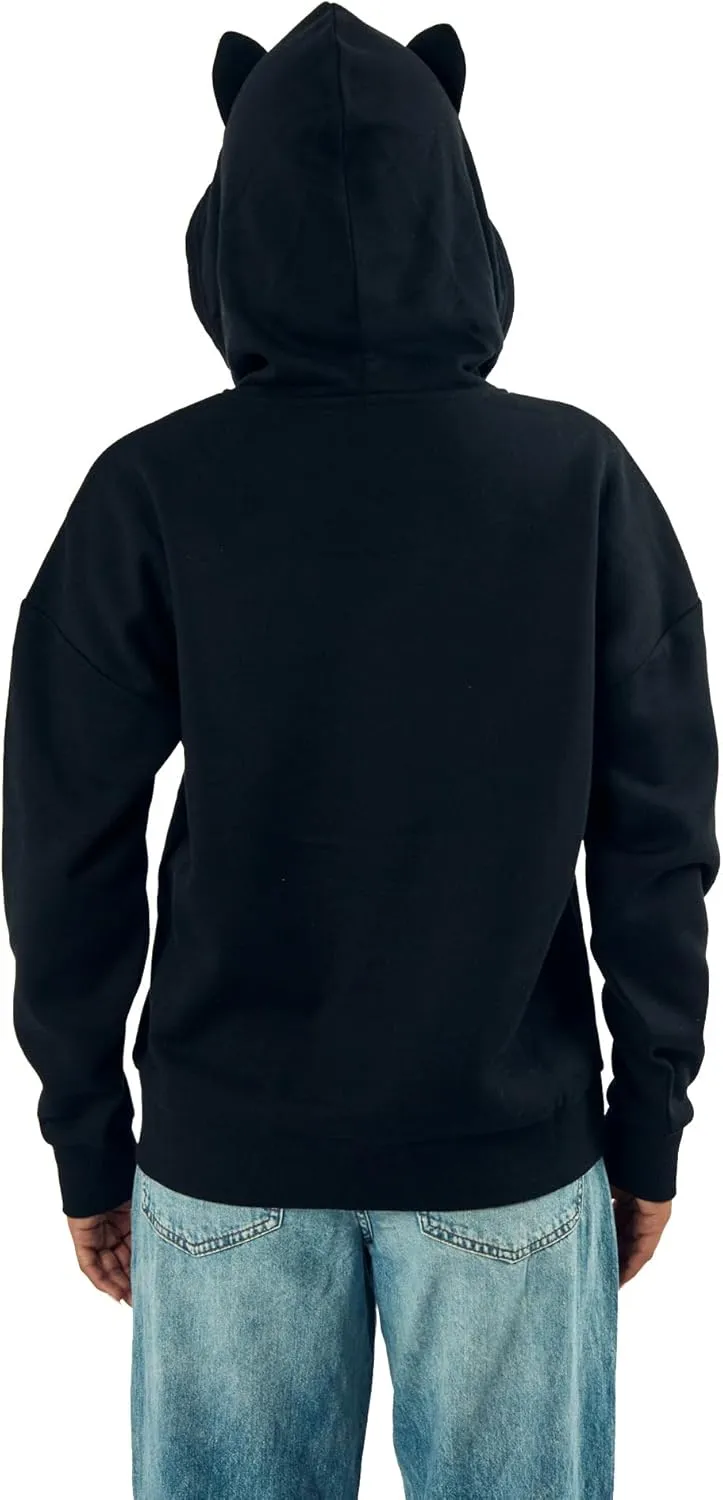 Bioworld Cat Inspired Cosplay Women's Black Oversized Hoodie with 3D Cat Ears