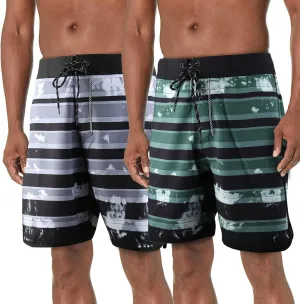 BOOMCOOL Mens Swim Trunks 2 Pcaks Swim Shorts Boardshorts Beach Shorts with Funny Swimwear Bathing Suits for Men