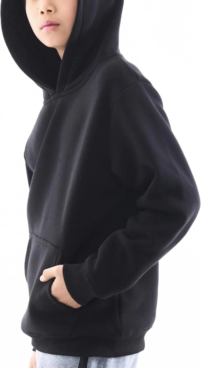 Boys Athletic Hoodie Sweatshirt, 3 Pk Fleece Long Sleeve Kids Pullover Hoodies boy&girl Size 6-20