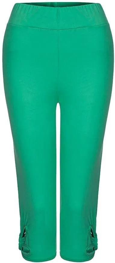 Capri Leggings for Women Summer Tummy Control High Waist Hollow Out Capris Leggings Stretchy Workout Yoga Pants