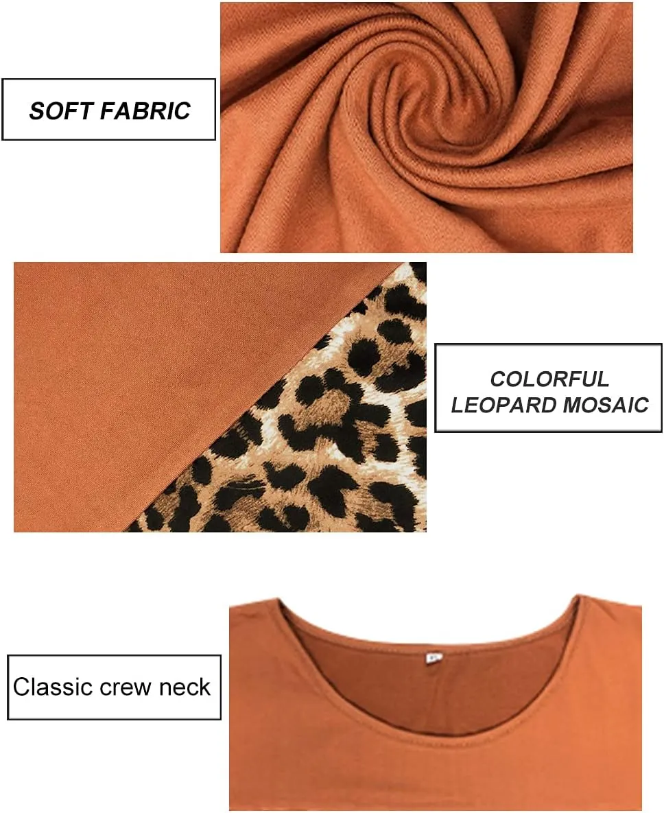 CARCOS Plus Size Tops for Women Color Block Flower/Striped/Camo Crew Neck Long Sleeve Tee Shirt