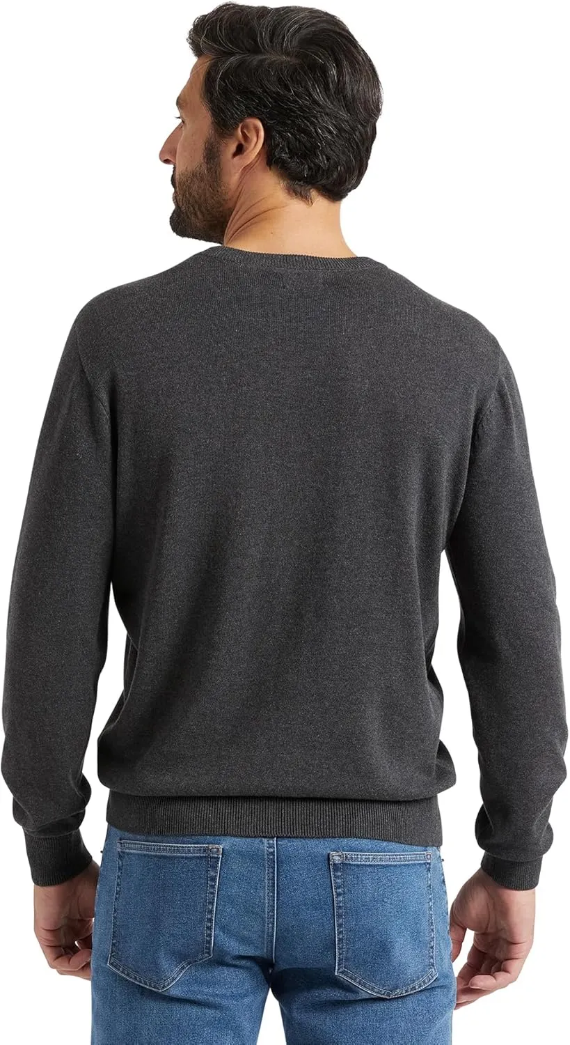 Chaps Men's Casual V Neck Sweater - Ribbed Knit Slim Fit Long Sleeve Pullover Top for Men (M-2XL)