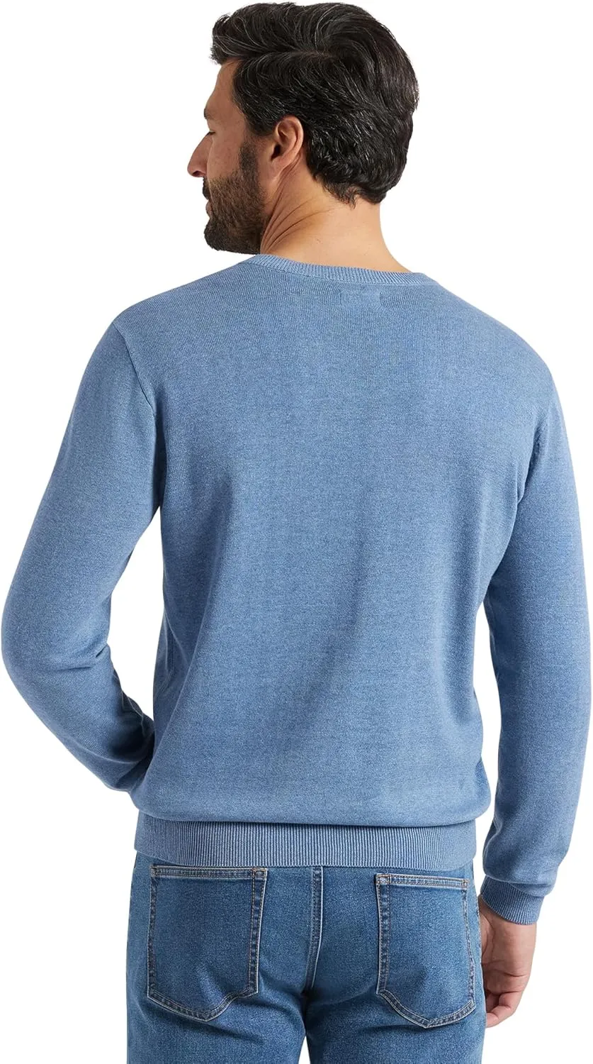 Chaps Men's Casual V Neck Sweater - Ribbed Knit Slim Fit Long Sleeve Pullover Top for Men (M-2XL)
