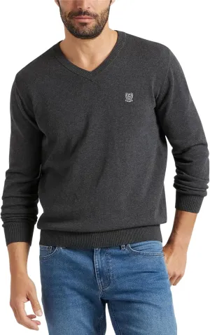 Chaps Men's Casual V Neck Sweater - Ribbed Knit Slim Fit Long Sleeve Pullover Top for Men (M-2XL)
