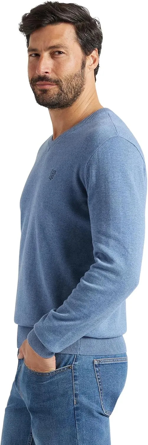 Chaps Men's Casual V Neck Sweater - Ribbed Knit Slim Fit Long Sleeve Pullover Top for Men (M-2XL)
