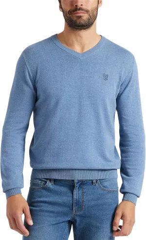 Chaps Men's Casual V Neck Sweater - Ribbed Knit Slim Fit Long Sleeve Pullover Top for Men (M-2XL)