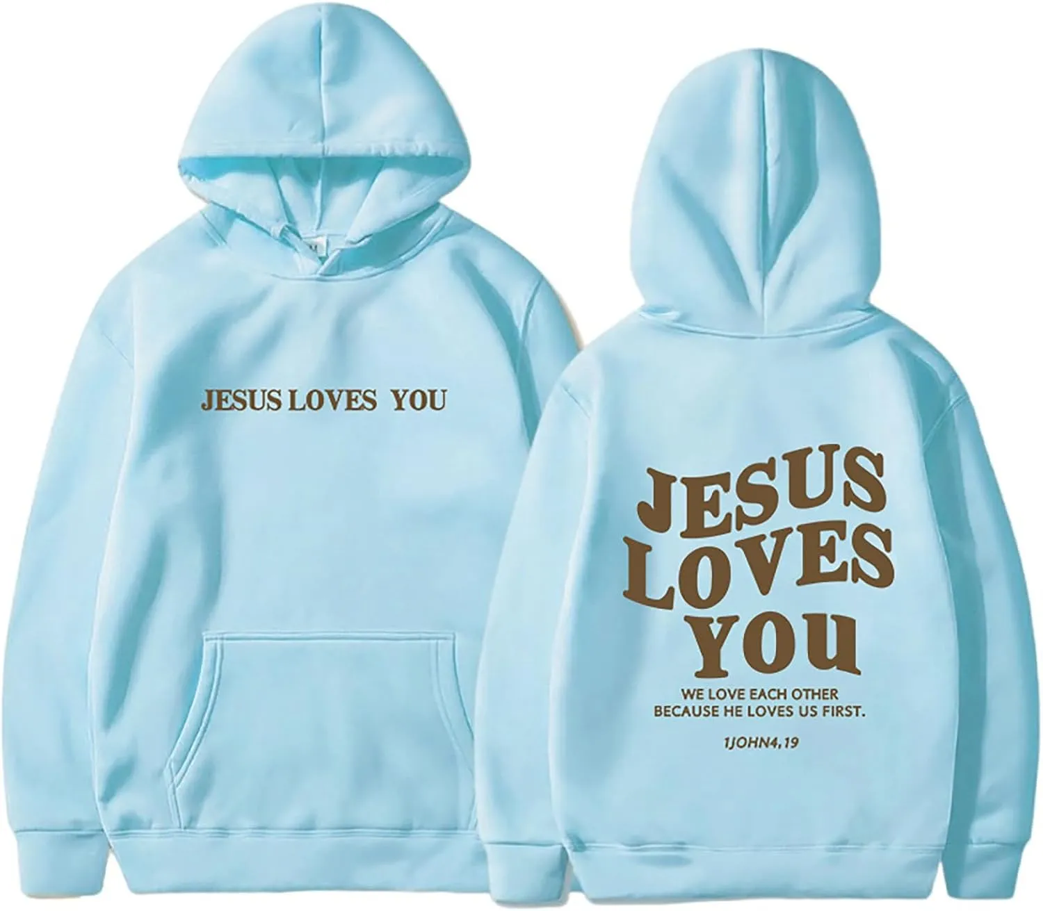 Christian Sweatshirt Women Jesus Loves You Hoodie Oversized Jesus Faith Pullover Inspirational Long Sleeve Tops