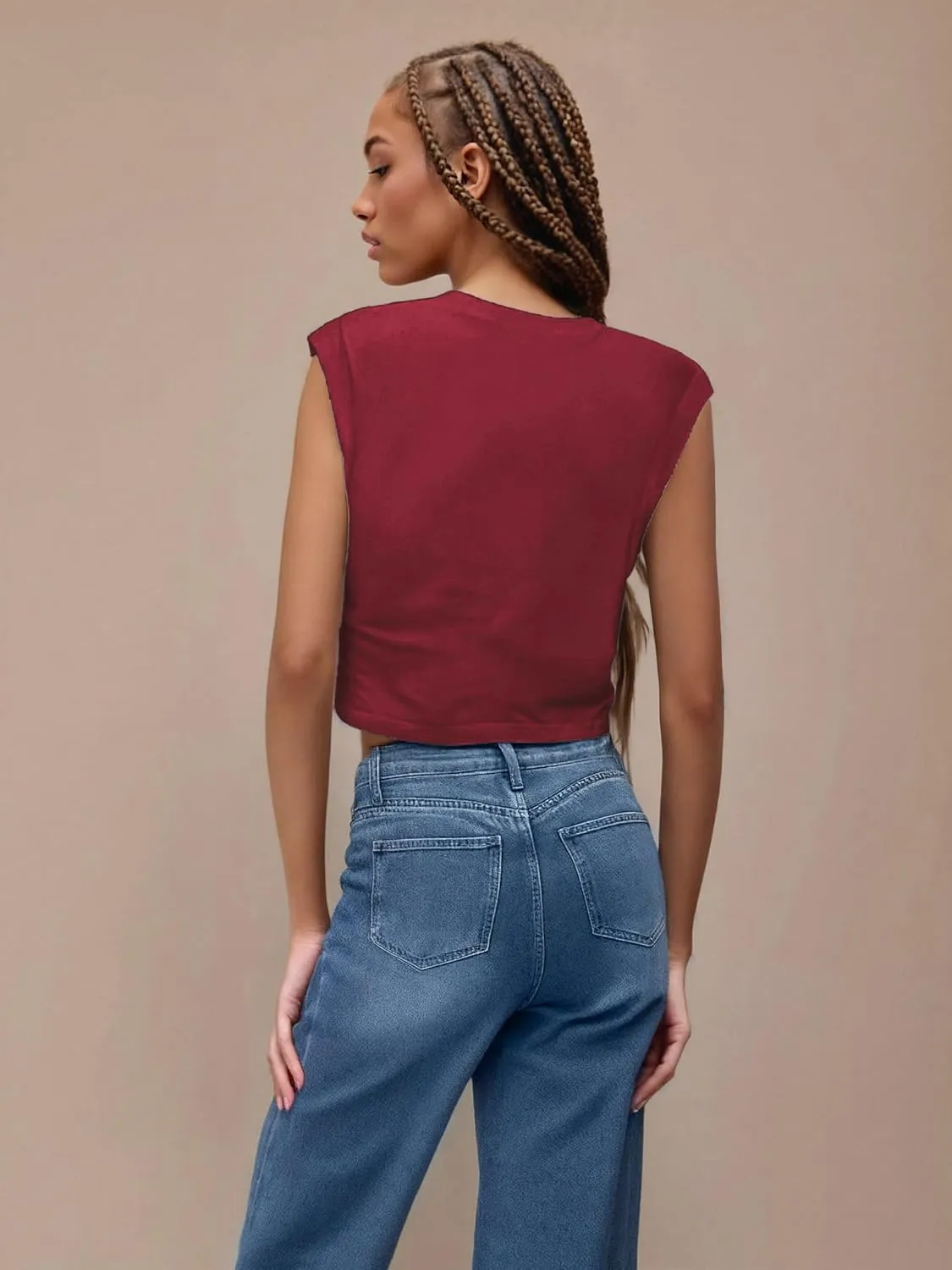 CIDER Crop Tops for Women Crew Neck T Shirts Short Sleeve Knotted Twist Front Loose Summer Basic Tee