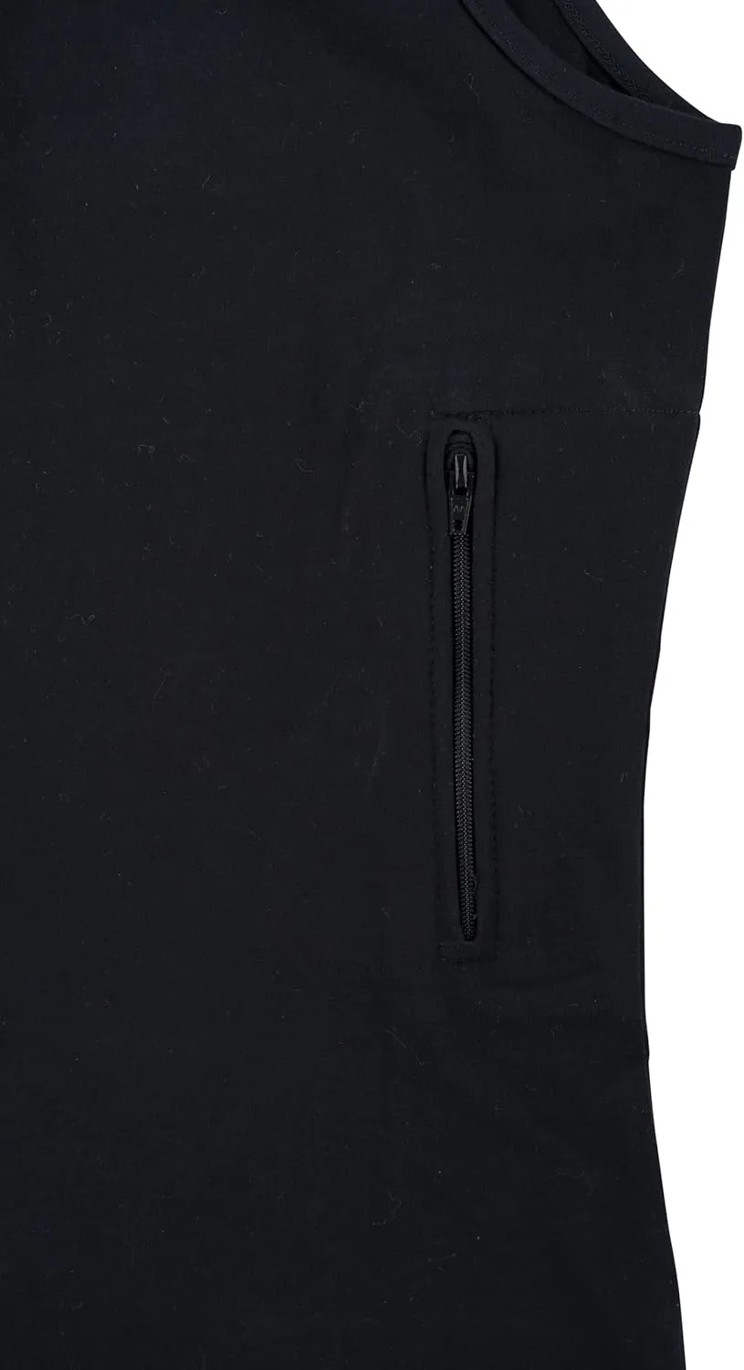 Clever Travel Companion Womens Tank Top with 1 Hidden Zipper Pocket, 100% Pickpocket Proof Holiday Tour Sleeveless Tee Shirt