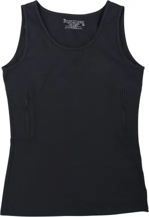 Clever Travel Companion Womens Tank Top with 1 Hidden Zipper Pocket, 100% Pickpocket Proof Holiday Tour Sleeveless Tee Shirt