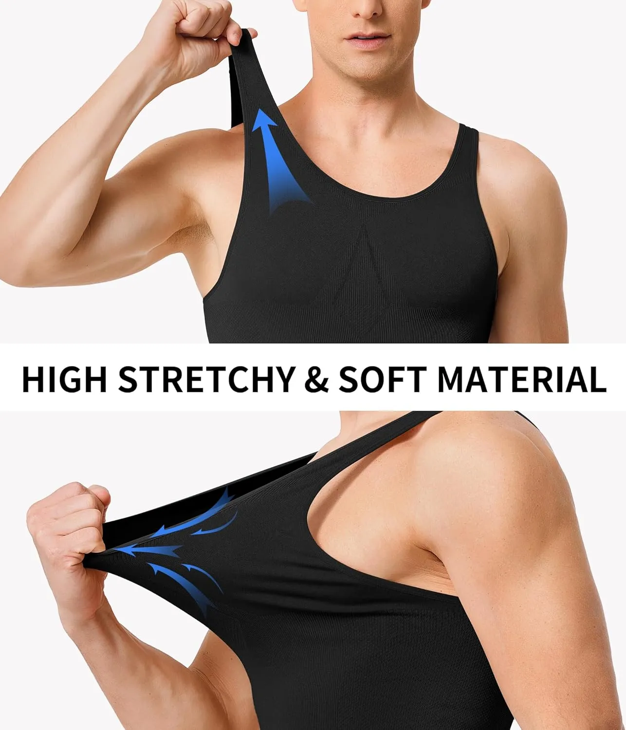 Compression Shirt Men Tank Top Undershirt Slimming Body Shapewear Tummy Control Gynecomastia Sleeveless