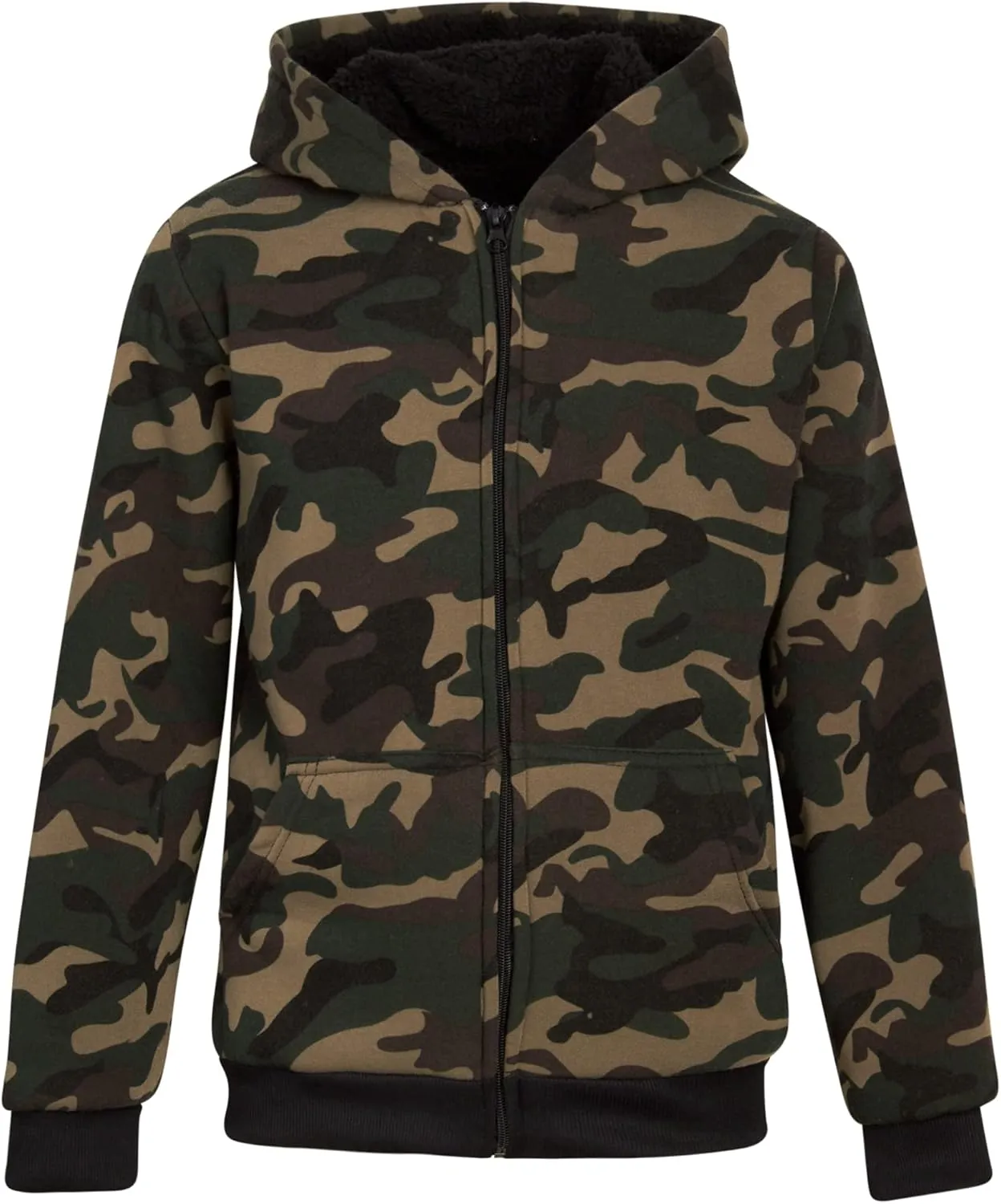 Coney Island Boys Sweatshirts - Cozy Warm Sherpa Lined Soft Fleece Zip Up Hoodie Sweatshirt for Boys (Sizes Run Small: 4-16)