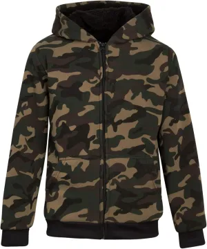 Coney Island Boys Sweatshirts - Cozy Warm Sherpa Lined Soft Fleece Zip Up Hoodie Sweatshirt for Boys (Sizes Run Small: 4-16)