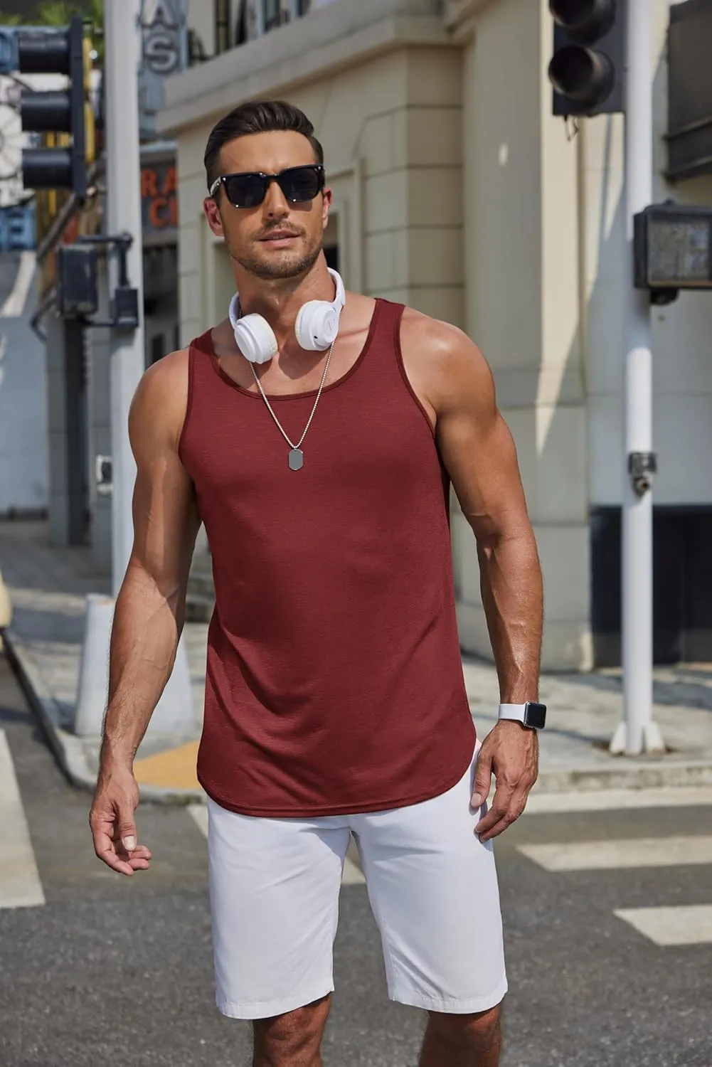 COOFANDY Men's Workout Tank Tops 2 Pack Gym Muscle Sleeveless Shirt Casual Stringer Athletic Tee Shirts Summer