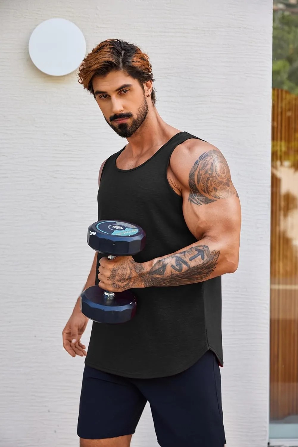 COOFANDY Men's Workout Tank Tops 2 Pack Gym Muscle Sleeveless Shirt Casual Stringer Athletic Tee Shirts Summer