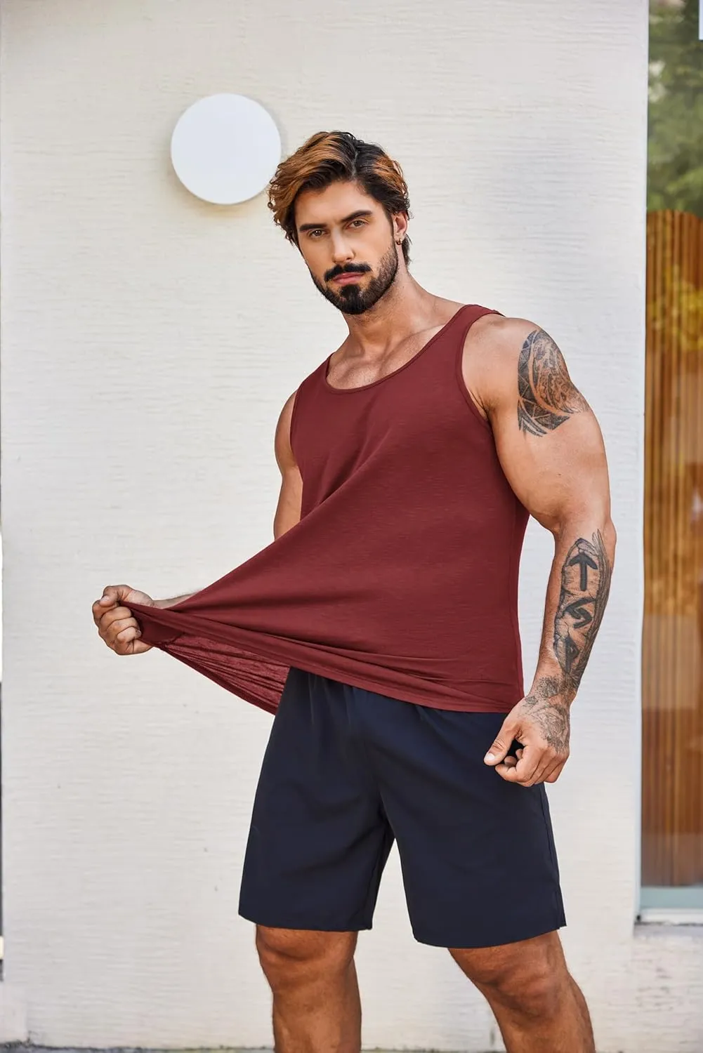 COOFANDY Men's Workout Tank Tops 2 Pack Gym Muscle Sleeveless Shirt Casual Stringer Athletic Tee Shirts Summer