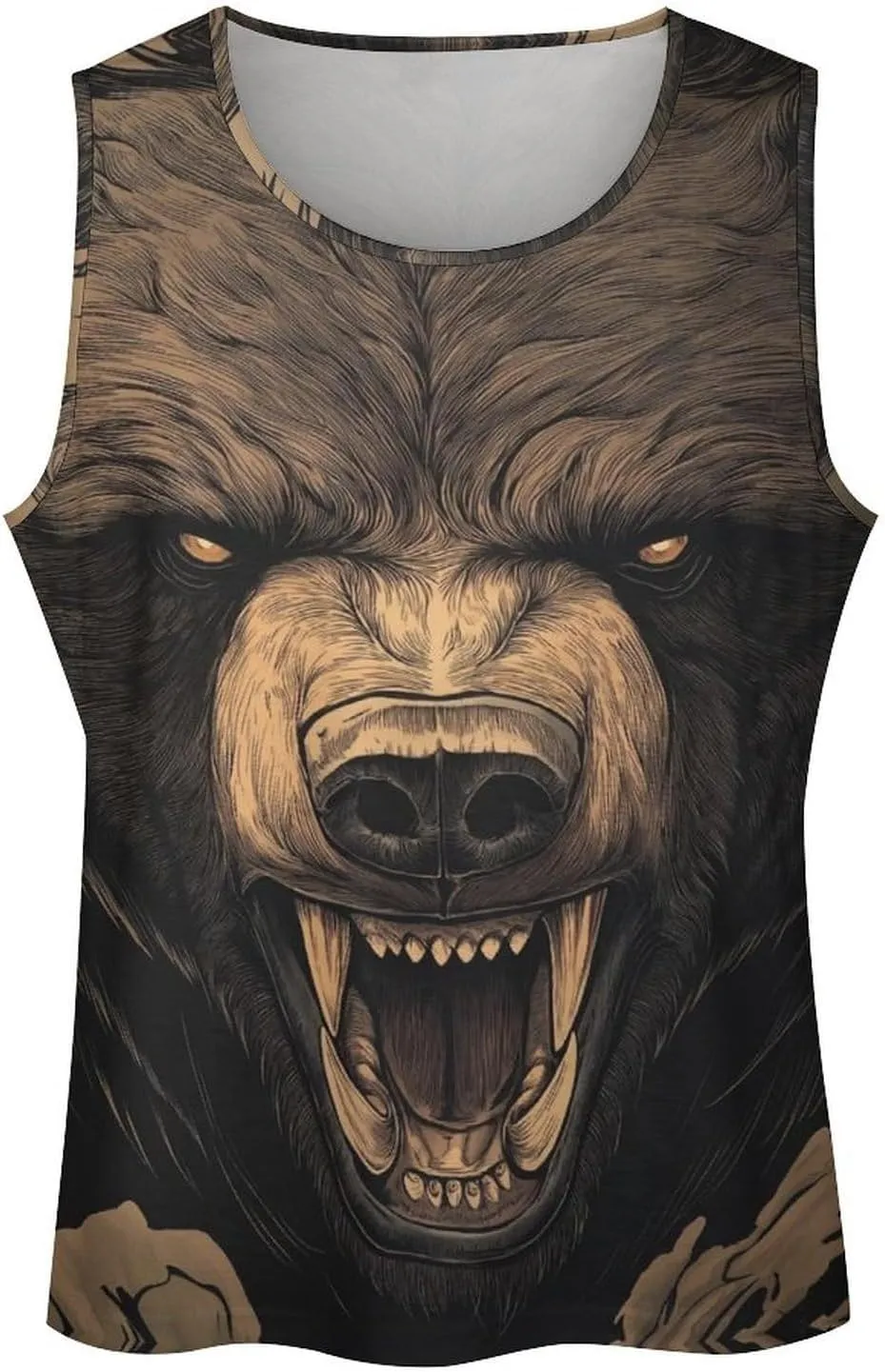 Cool Animals Print Tank Tops for Men Workout Muscle Novelty Funny Loose Fit Summer Casual Mens Sleeveless Tee Shirts