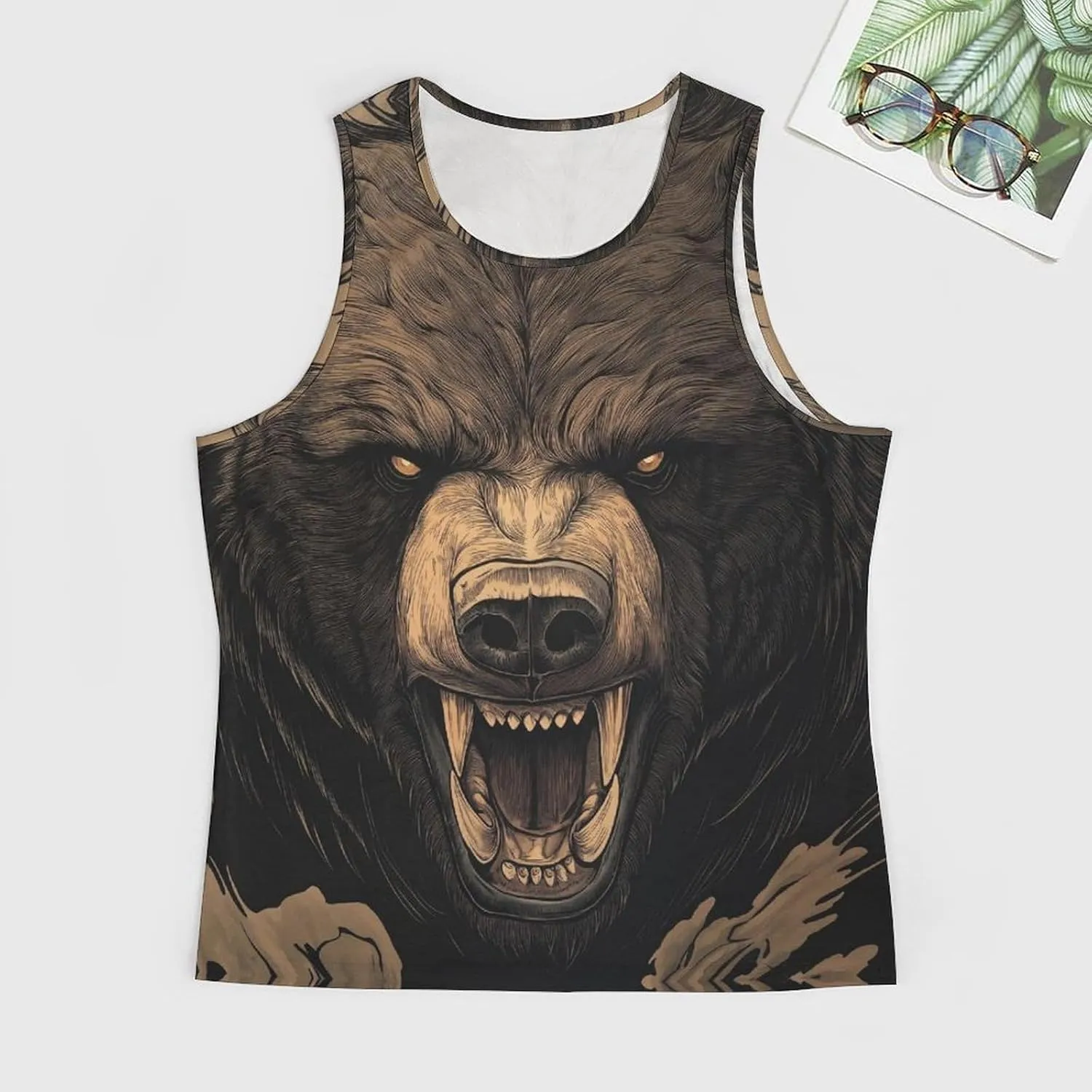 Cool Animals Print Tank Tops for Men Workout Muscle Novelty Funny Loose Fit Summer Casual Mens Sleeveless Tee Shirts