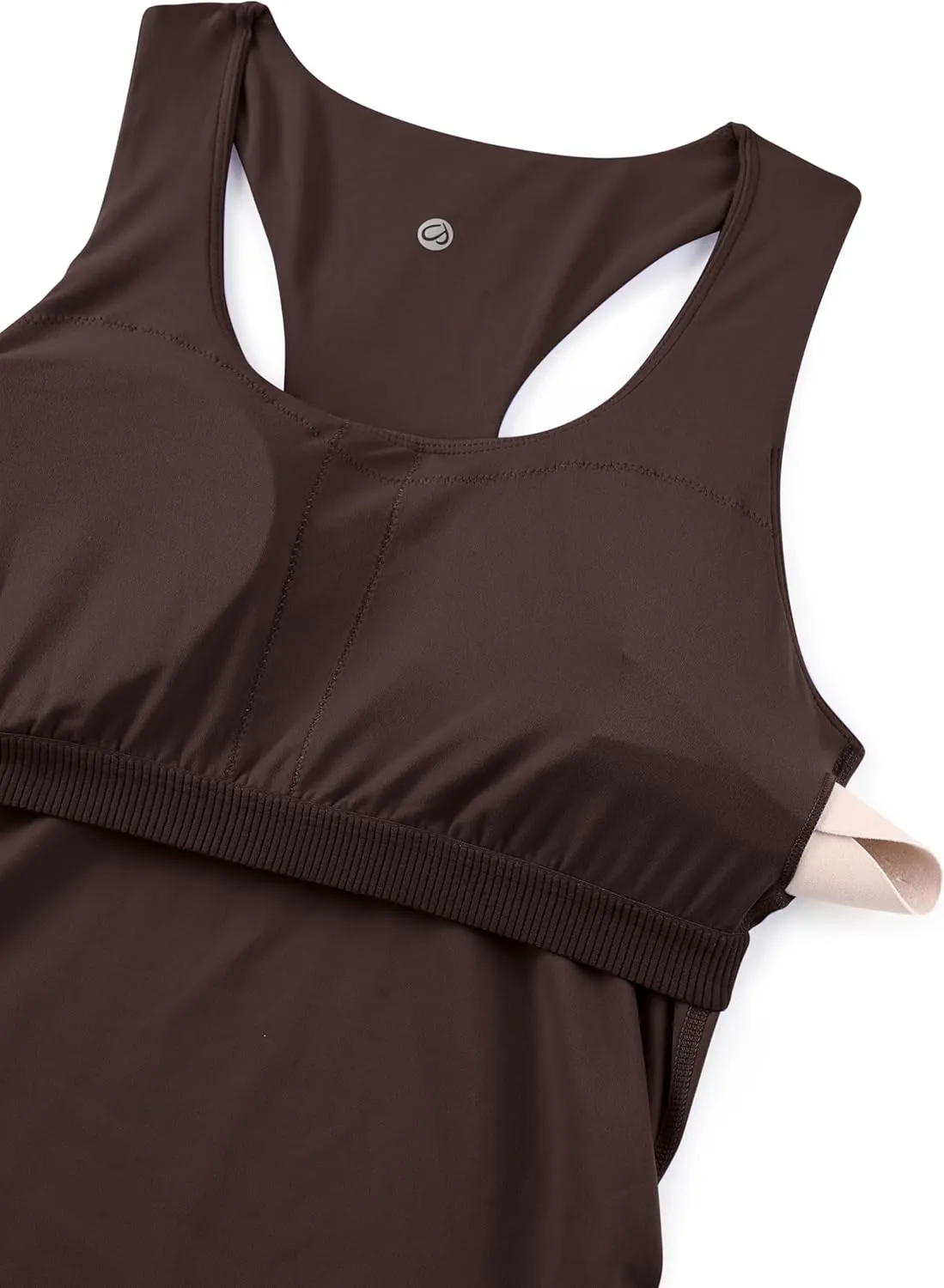 CRZ YOGA Butterluxe Womens Racerback Maternity Tank Tops Ruched Sleeveless Pregnancy Yoga Tee with Built in Bra Workout Shirt