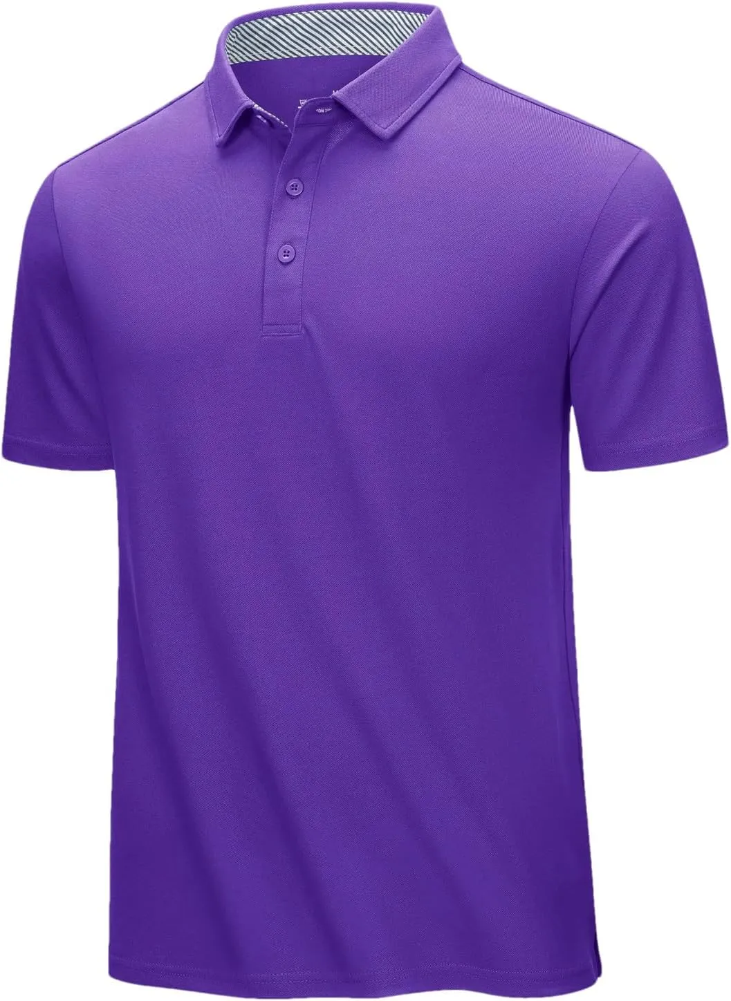 Dcvmvmn Mens Summer Cotton Blend Golf Polos Shirts Work T-Shirts Quick Dry Casual Short Sleeve Tops Tee Purple