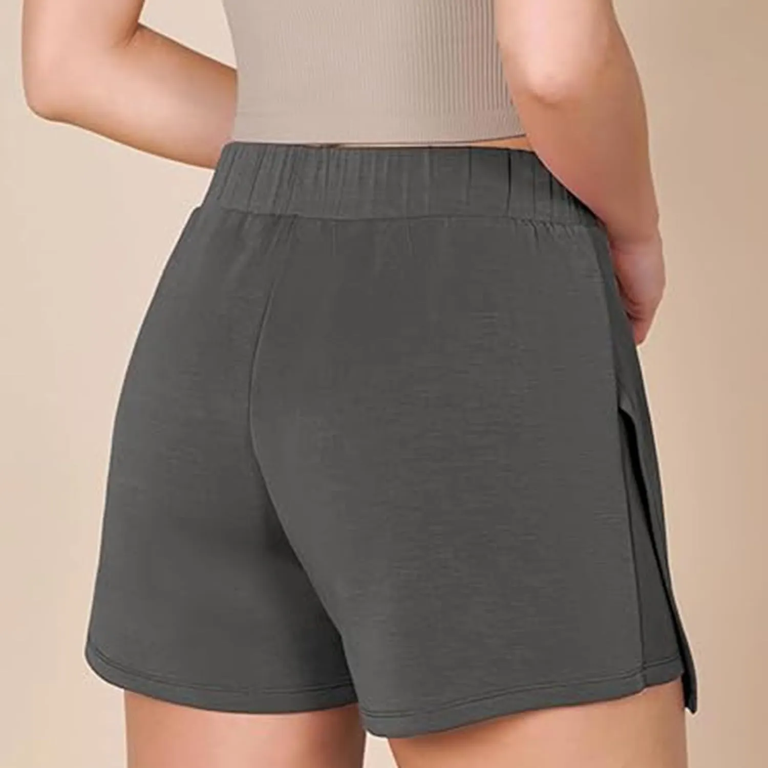 DDAPJ pyju Skorts for Woman High Waisted Pull On Trendy Casual Stretch Skirt with Shorts Asymmetrical Wrap Skort with Pocket
