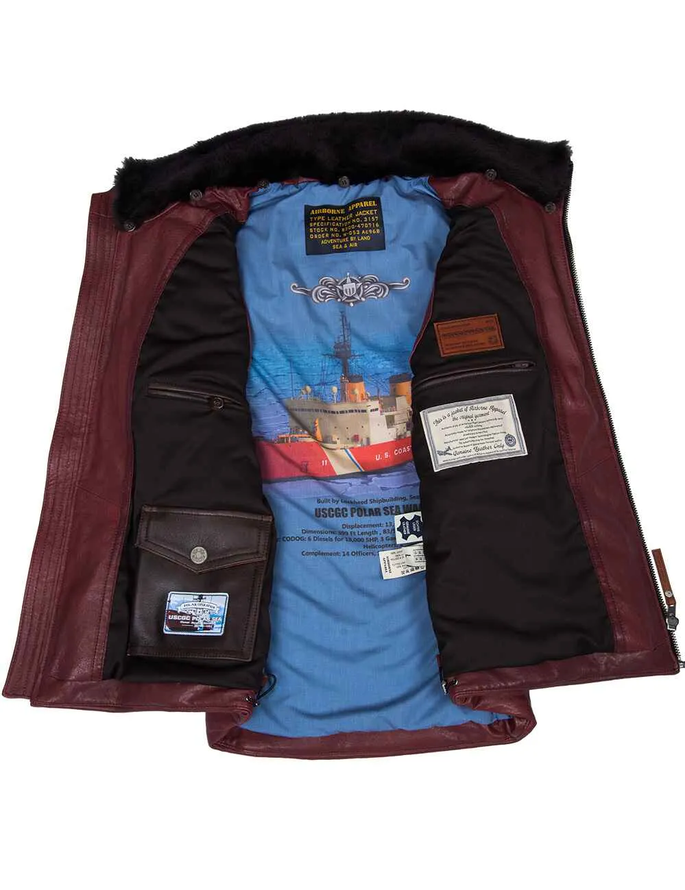 Dolphin HH-65 Leather Vest burgundy Art. 581