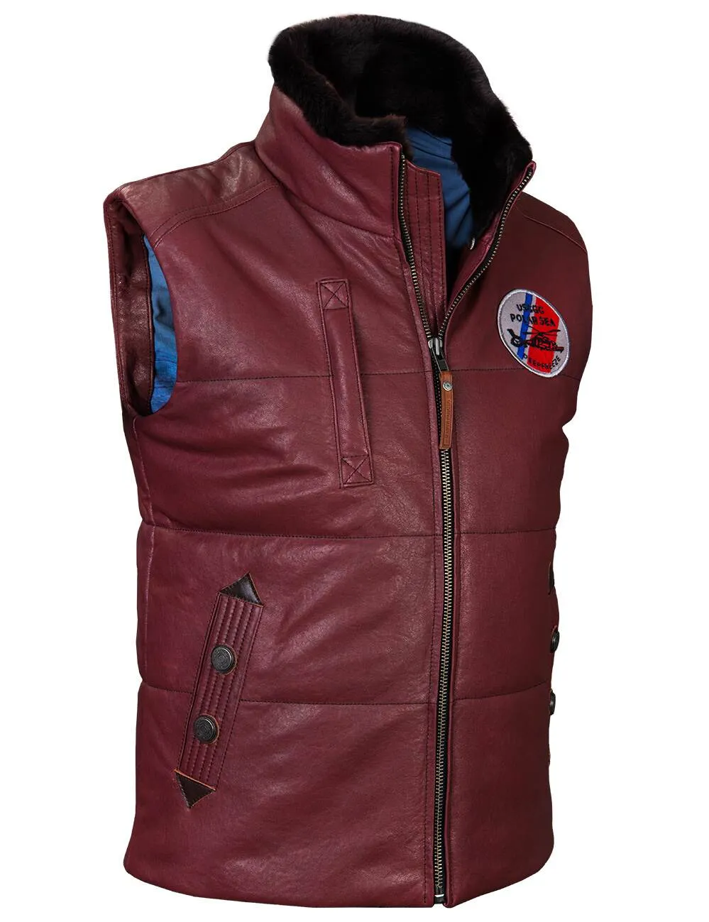 Dolphin HH-65 Leather Vest burgundy Art. 581