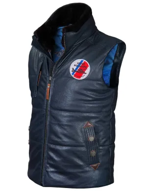 Dolphin HH-65 Leather Vest navy blue Art. 580