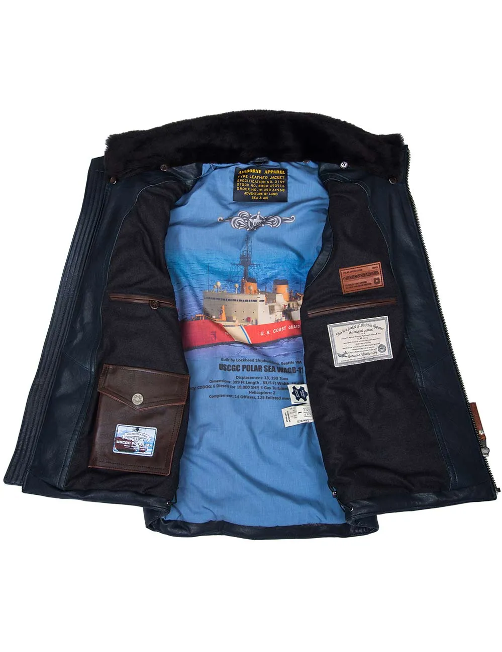 Dolphin HH-65 Leather Vest navy blue Art. 580