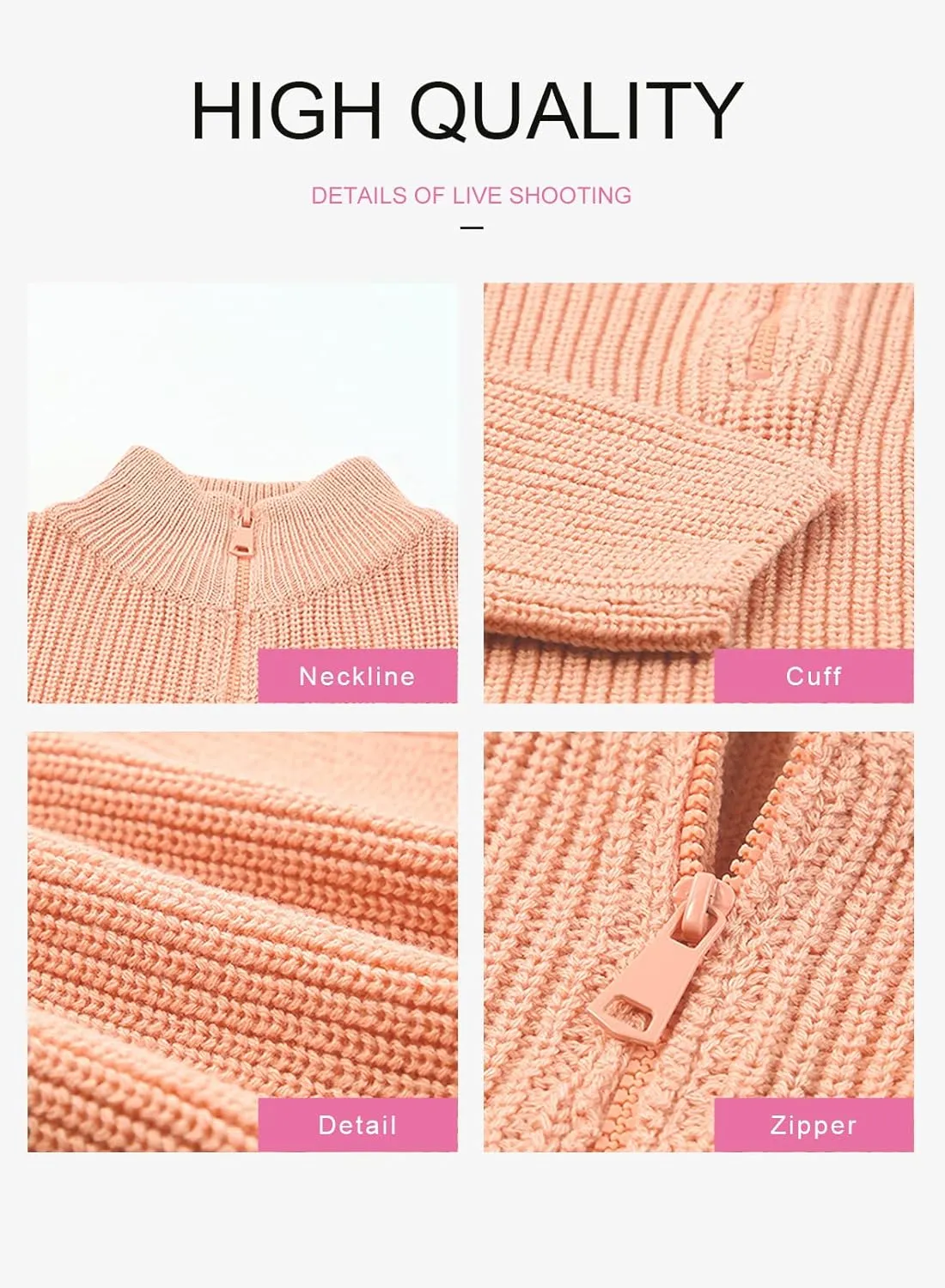 EVALESS Quarter Zip Sweaters for Women Waffle Kint Long Sleeve Pullover Sweater Business Casual Outfits