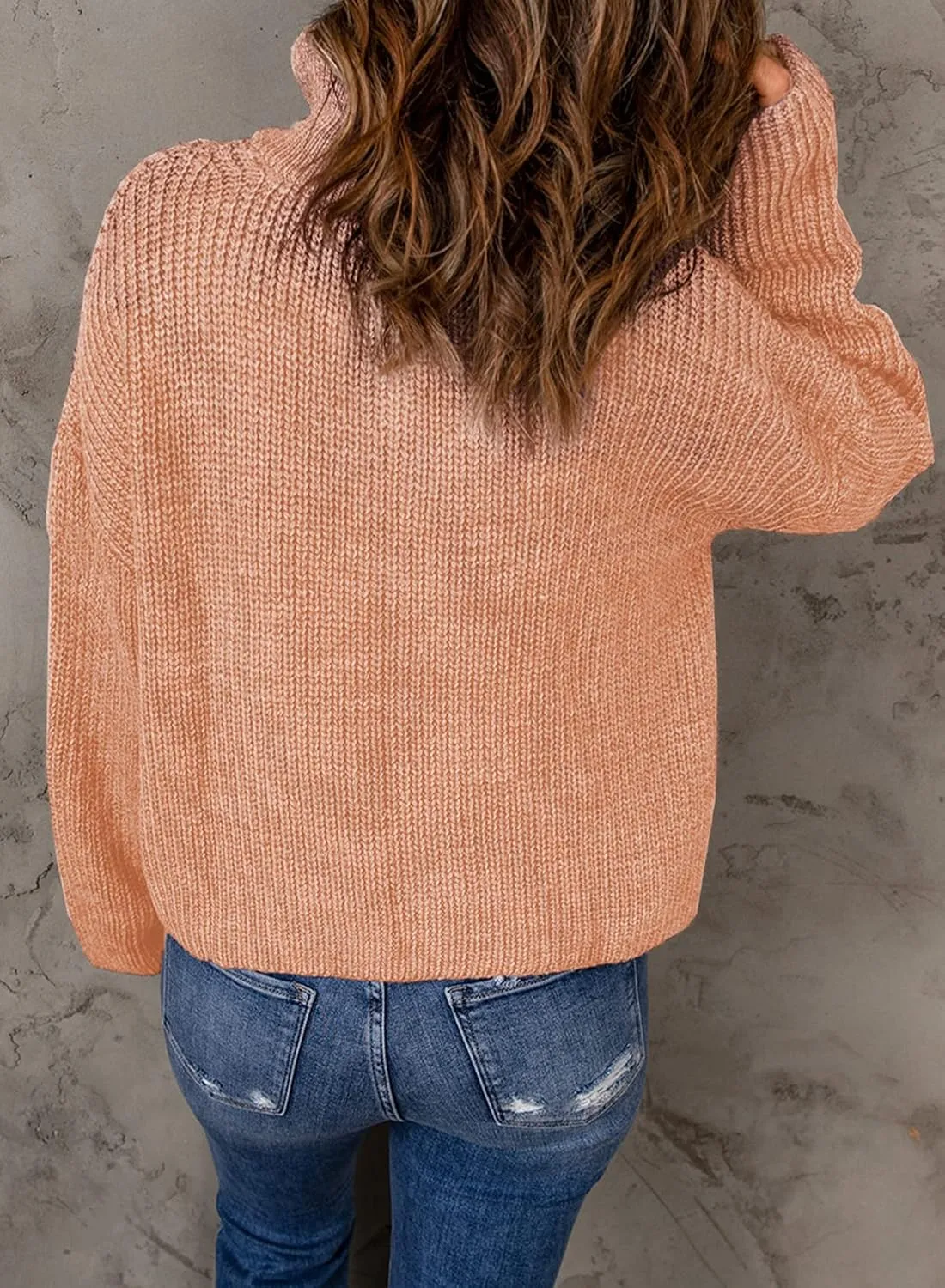 EVALESS Quarter Zip Sweaters for Women Waffle Kint Long Sleeve Pullover Sweater Business Casual Outfits