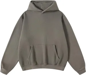 FAIABLE Mens Women Oversized Acid Wash Hoodie Unisex Heavyweight Vintage Fleece Sweatshirt & Hoodies for Men Couple 2025
